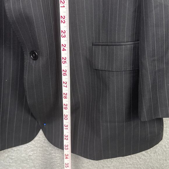 Hart Schaffner Marx Men's Wool Suit Jacket Black Pinstripe 2 Button $795 Retail - Picture 5 of 11
